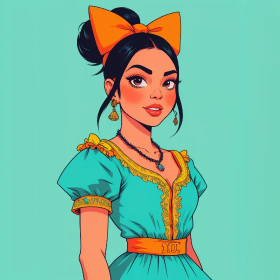 Illustrated portrait representing The Starlet archetype
